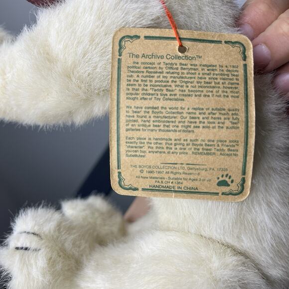 Vintage 90s Boyds Bears Polar Bear Archive Collection Jointed Plush Tinkin II - Picture 13 of 16